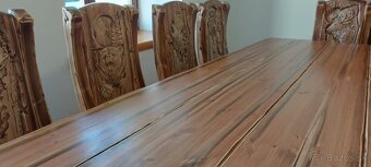 Drevený stôl Poľovnicke motivy 90×200cm+10stoliček - 2