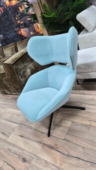Dizajnove bledomodre otocne kreslo - 2
