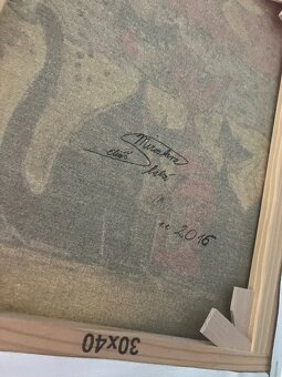 Rosina mačky obraz originál maľba - 2