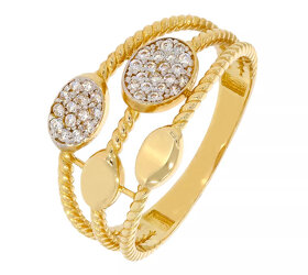 NOVÝ Moderný zlatý prsteň zo 14k zlata - Korai - 2