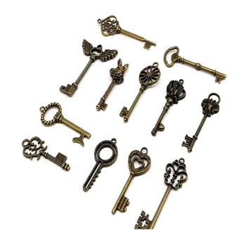 Dekoračné kľúče vintage retro 12ks - 2