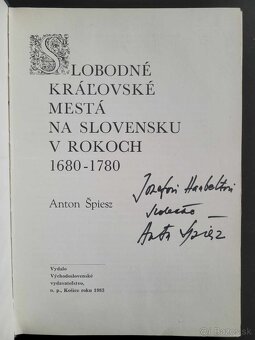Slobodné kráľovské mestá na Slovensku Anton Špiesz - 2