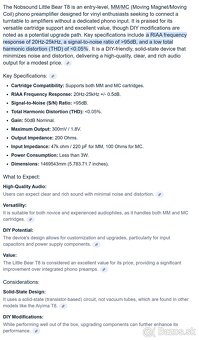 Phono preamp Little Bear T8 celý popis v prílohe - 2