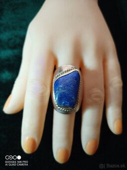 Strieborný prsteň s kameňom/Lapis/ - 2