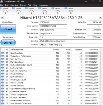 HDD Hitachi 250gb 2,5 - 2