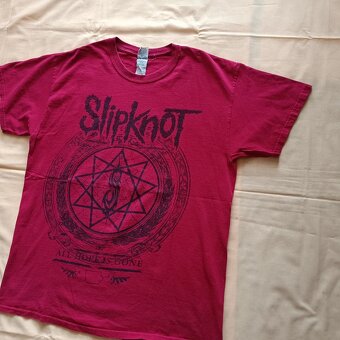 Slipknot červené tričko s potlačou y2k metal rock L - 2