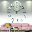 VELKÉ Nástenné hodiny na stenu 3D hodiny 015S silver - 2