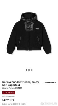 Nová detská bunda z vlnenej zmesi Karl Lagerfeld veľ.138 - 2