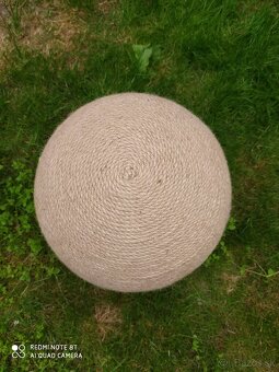 Škrabacia guľa na drevenom podstavci, ø 29 × 31 cm, juta - 2