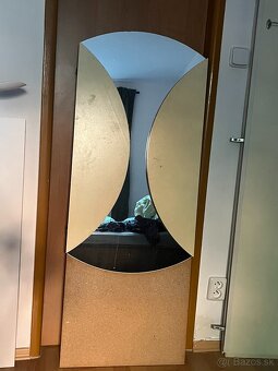 Veľké dizajnové zrkadlo – priemer 90 cm, s podstavcom a otvá - 2
