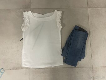 Ľahké letné rifle Zara vel. xs a blúzka - 2