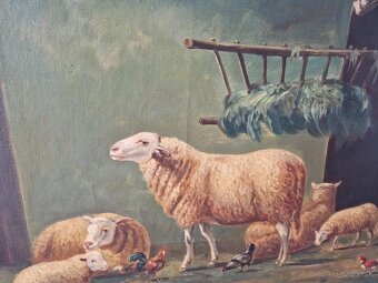 Obraz maľba na platne ovečky - 2