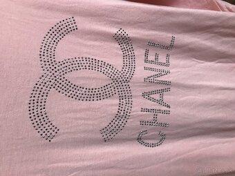 CHANEL pudrové oversize damske tricko L - 2