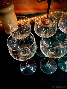 Retro brúsené poháre na stopke - 2