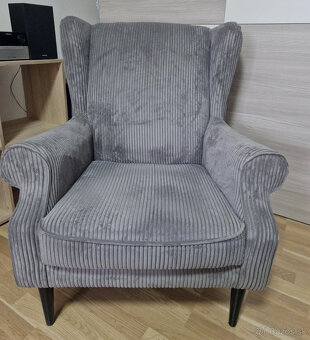 Pohodlné kreslo ušiak VIOLA, sivé, ako nové - 2