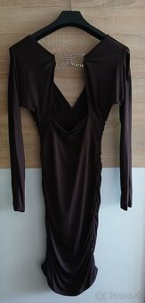 Šaty - hnedé, nové, vel S - M - 2