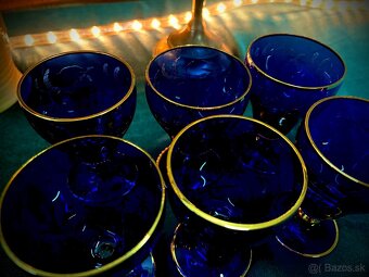 Sada modrých Poharov Bohemia - 2