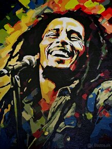 Ručne maľované obrazy akrylom - Bob Marley - 2