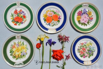 Krásne rozkvitnuté porcelánové taniere z Anglicka - 2