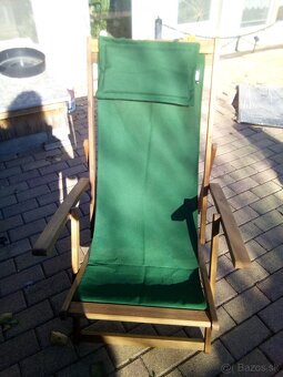 Drevené skladacie lehátko Zelené - 2