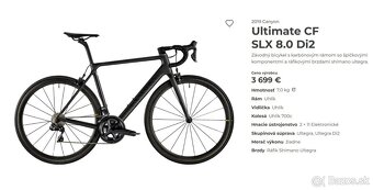Cestny Carbonovy bicykel - Canyon Ultimate CF SLX 8.0 Di2 - 2