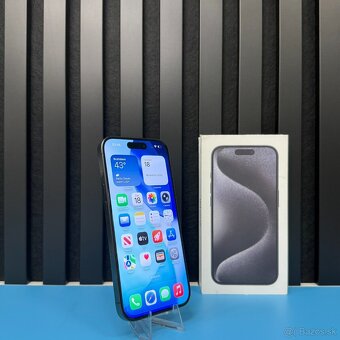 🔵Záruka 1 Rok | iPhone 15 Pro 128 GB Black Titan - 2