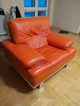 Kožený gauč set + stôl - 2