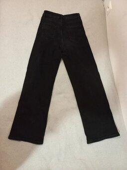 Zateplené džínsy s vysokým pásom, wide leg, M - 2