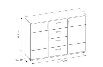 Komoda 2D4S Dub Craft Biely - 2