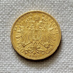 PREDANÁ Zlatá rakúska 20 koruna FJI, 1902 bz, lepší ročník - 2