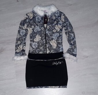 Šaty s bielou kožušinkou v.S/M - s visačkou - 2