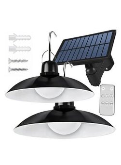 LED solárne svetlo s 2 lampami a diaľkovým ovládaním - 2