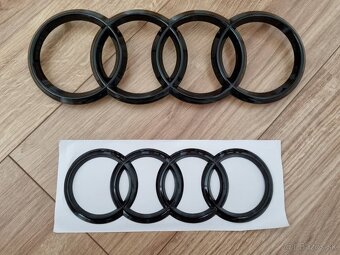 AUDI KRUHY ZNAK LOGO - čierne lesklé - 2