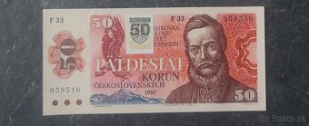 50 Kčs 1987 + SK kolok, stav N - 2