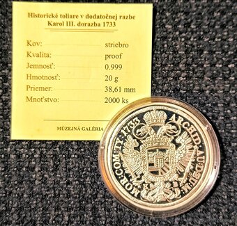Toliar novorazba Karol III 1733 - 2