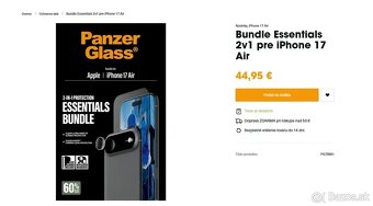 PanzerGlass - ochr. sklo Bundle Ess. 2v1 pre iPhone 17 Air - 2