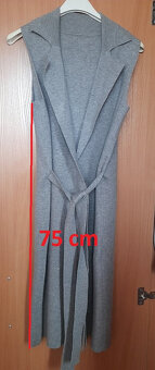 Dámska dlhá šedá vesta - 2