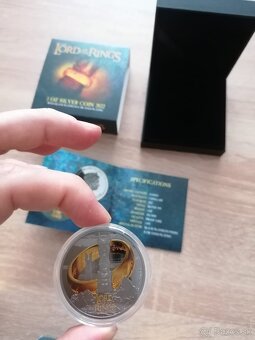 zlato striebro minca lord of the rings dve veže proof - 2