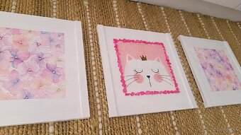 Originálne Handmade drevené obrazy do detskej izby dievčatko - 2