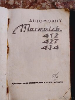 Kniha Moskvic 412 427 434 a katalog nahradnych dielov - 2