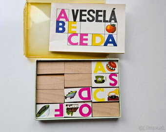 Retro drevená skladačka 'Veselá abeceda' - 2