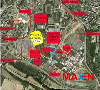 Predaj: MAXEN, Stavebný pozemok pri OC OPTIMA, 43 714 m2, - 2