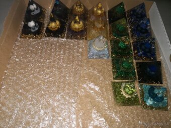 orgónove pyramídy,sklenene gule - 2