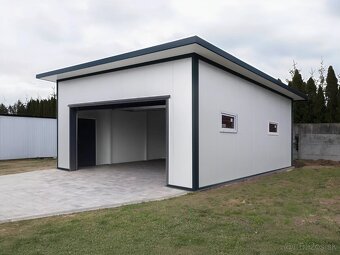 Zateplená garáž zo sendvičového panelu 6x6m. - 2