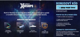 World of Warships - 35€ vstupný bonus - 2