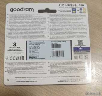 SSD GOODRAM CX400 Gen.2 512GB, SATA III 7mm, 2,5" - 2