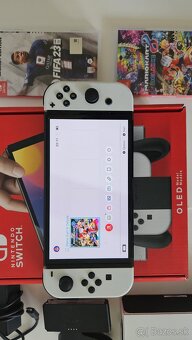 Nintendo Switch OLED + 2 hry (Mario Kart 8 Deluxe + FIFA 23) - 2