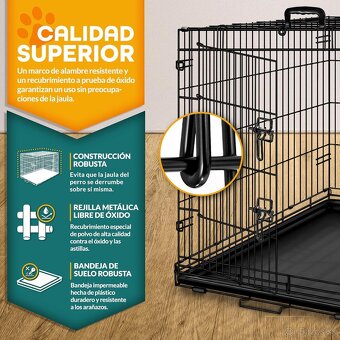 TRESKO® skladacia klietka pre psa – 77 × 48 × 54 cm, nová - 2