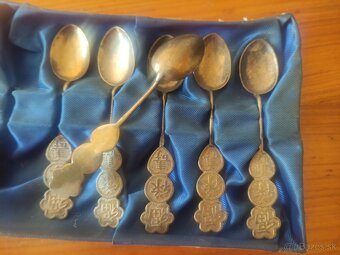 predam cinske postriebrene cajove lyzicky 6ks - 2