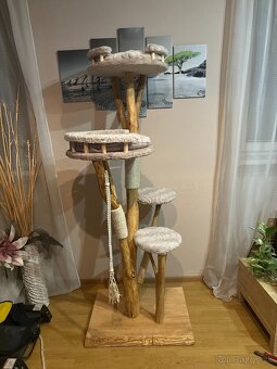 Handmade mačací strom z masívu / škrábadlo - 2